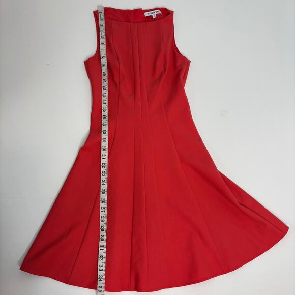 Elizabeth & James Sleeveless Hollis Fit Flare Mini Dress Boatneck Poppy Red 2 - Picture 7 of 8